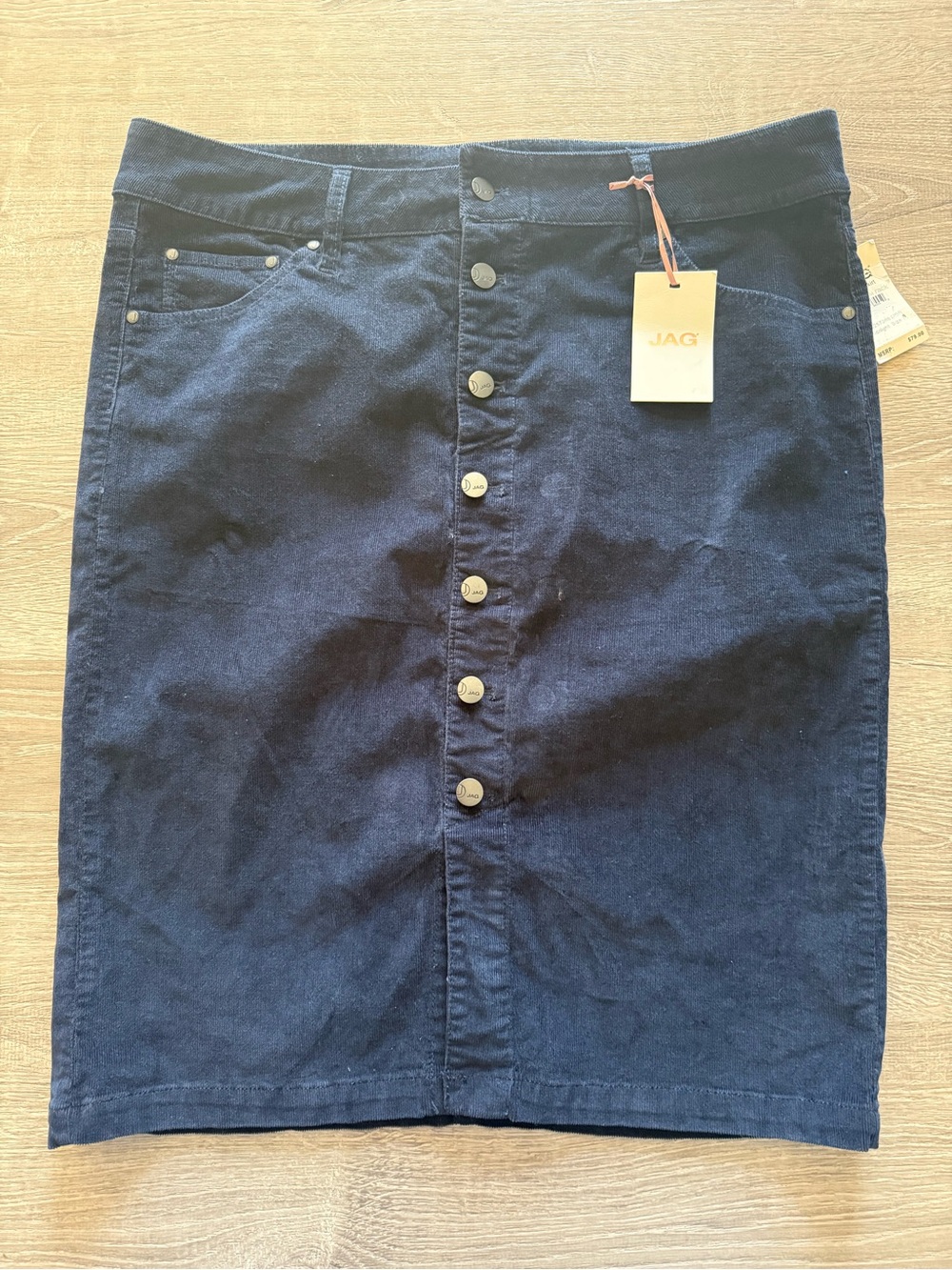 Jag Jeans Dark Navy Button-Front Pencil Skirt